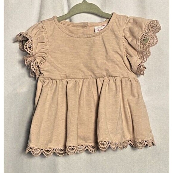 Tommy Bahama Infant Girls Shirt 12 Months Embroidered Ruffle Sleeves Smock - Picture 1 of 8